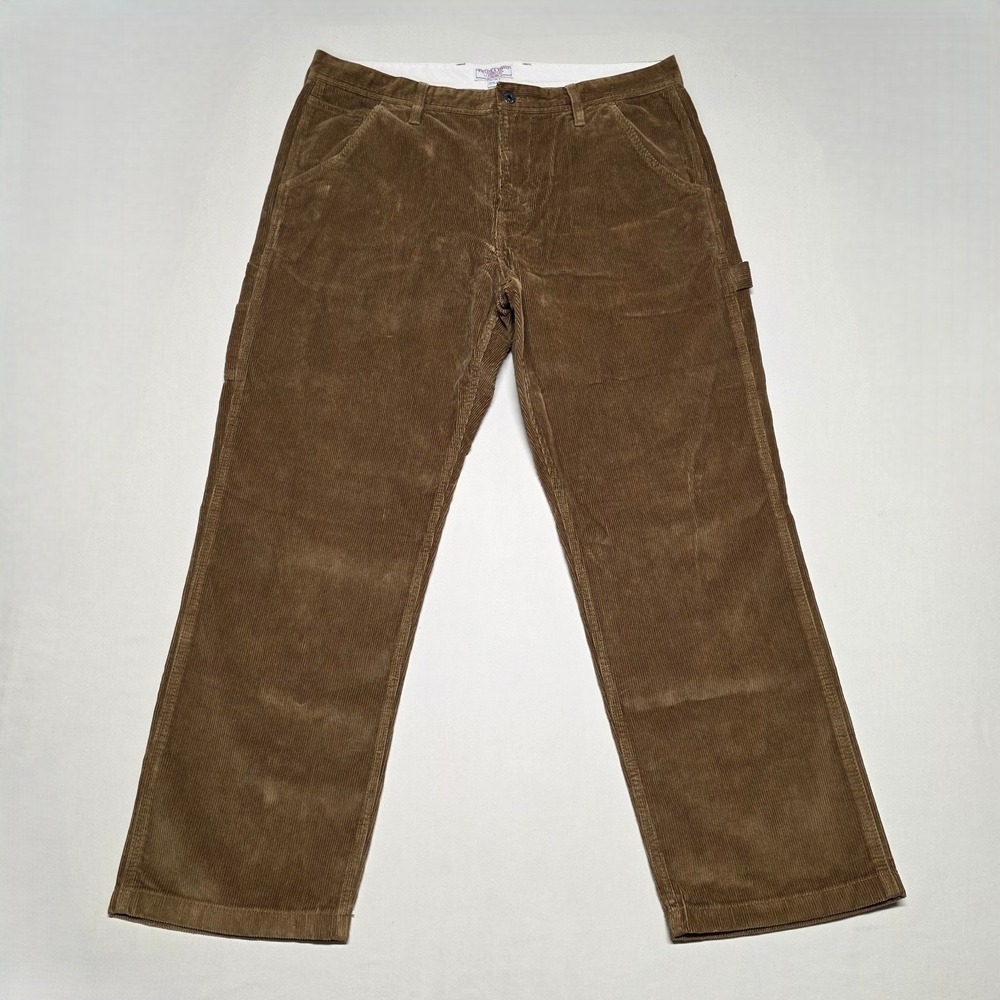 J.Crew Wallace & Barnes Men Brown Corduroy Carpenter Pants 36x30 Straight Leg